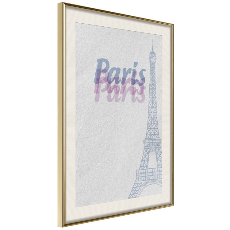 Wall Poster Paris in Watercolors - composition with the Eiffel Tower and English texts 118640 additionalImage 2