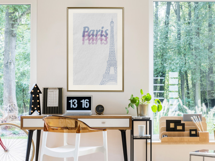 Wall Poster Paris in Watercolors - composition with the Eiffel Tower and English texts 118640 additionalImage 24