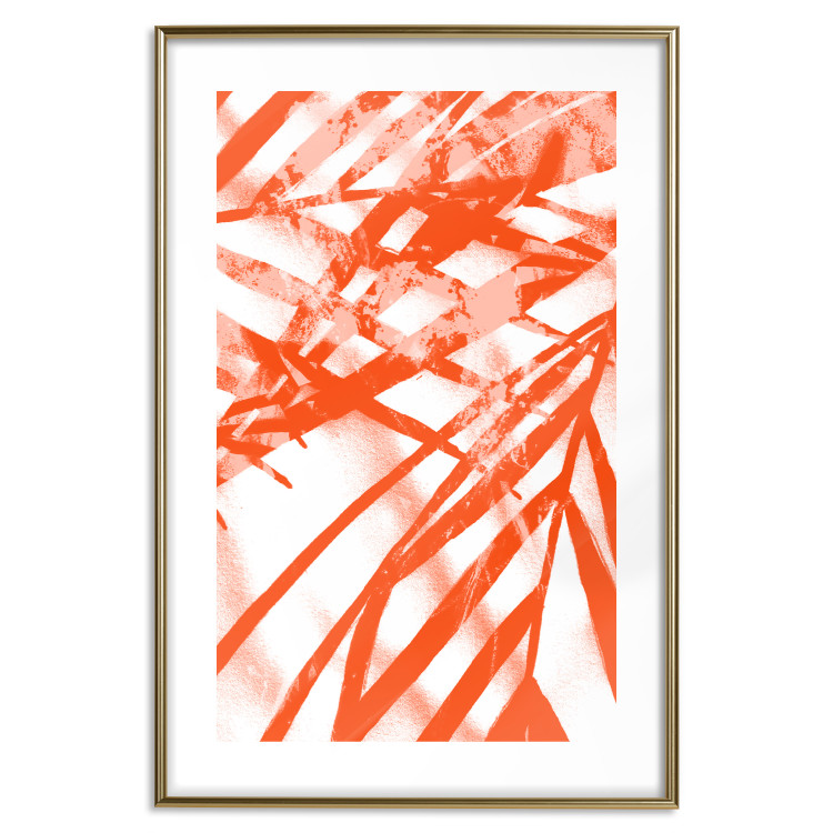 Wall Poster Palm Composition - orange-red leaves of a tropical plant 119040 additionalImage 14