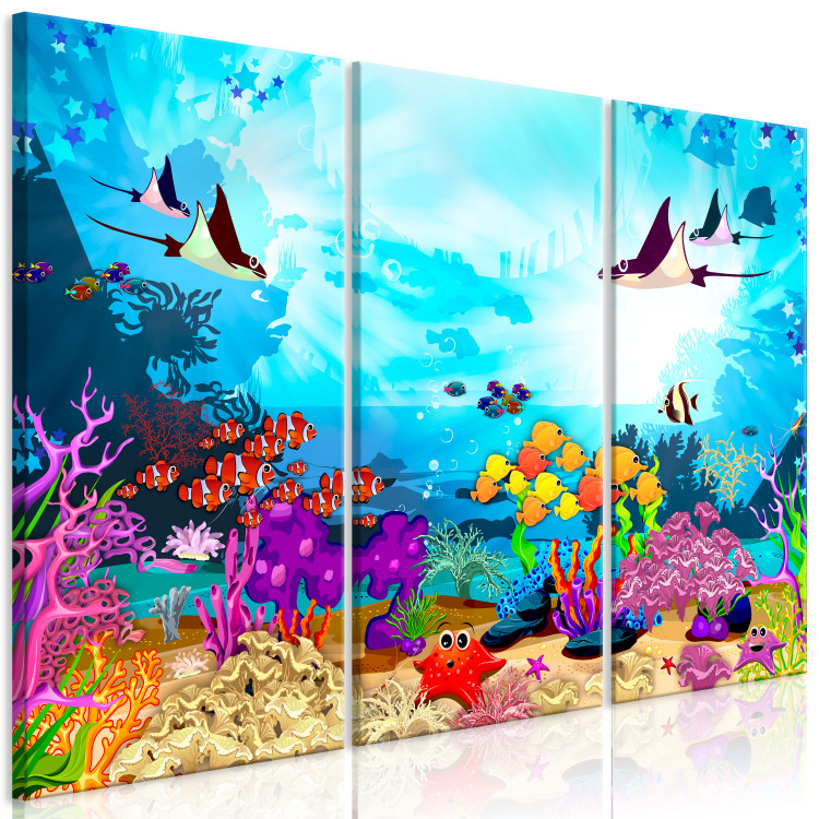Canvas Art Print Underwater Fun (3 Parts) 121940 additionalImage 2