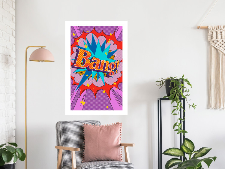 Wall Poster Bang! - colorful English text in an abstract pop art motif 122740 additionalImage 4