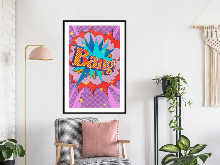 Wall Poster Bang! - colorful English text in an abstract pop art motif 122740 additionalImage 4