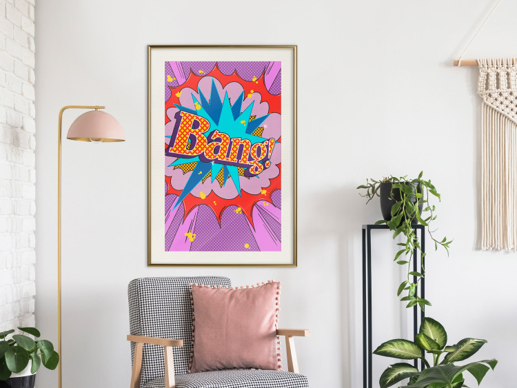 Wall Poster Bang! - colorful English text in an abstract pop art motif 122740 additionalImage 21