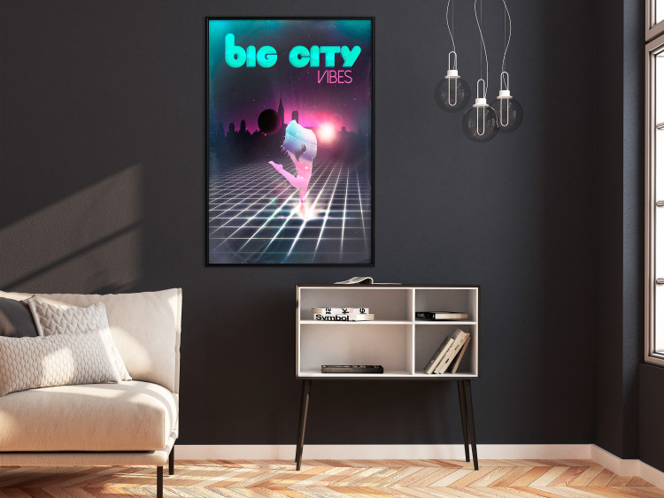 Poster Big City Vibes - blue and pink captions in fantasy motif 123640 additionalImage 5