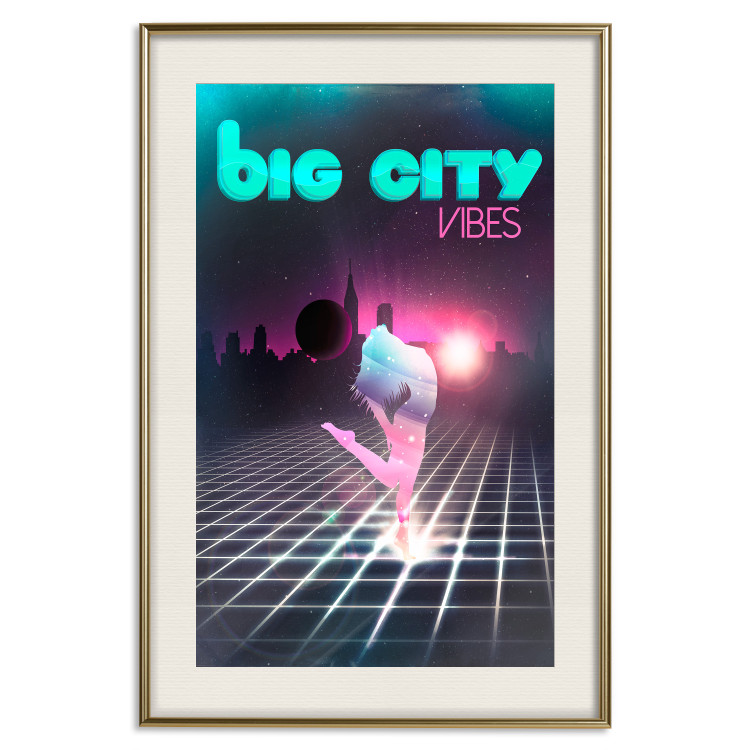 Poster Big City Vibes - blue and pink captions in fantasy motif 123640 additionalImage 19