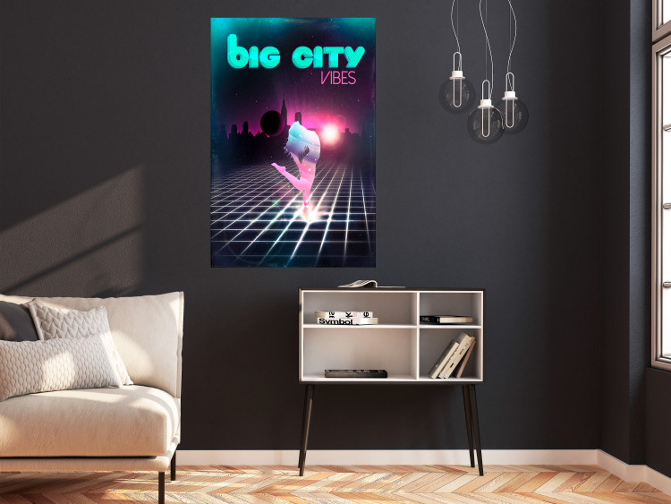 Poster Big City Vibes - blue and pink captions in fantasy motif 123640 additionalImage 17