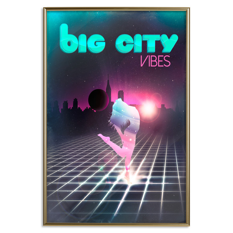 Poster Big City Vibes - blue and pink captions in fantasy motif 123640 additionalImage 20