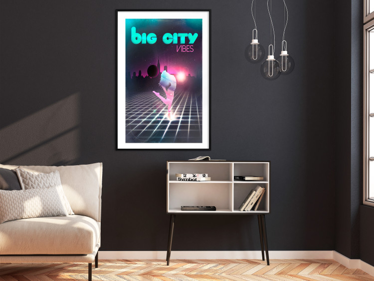 Poster Big City Vibes - blue and pink captions in fantasy motif 123640 additionalImage 4