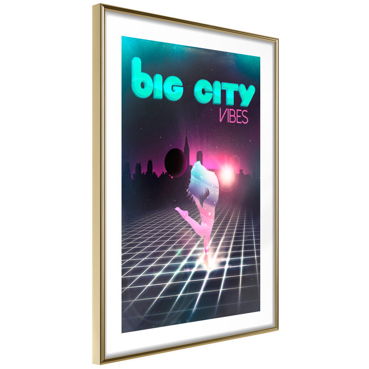 Poster Big City Vibes - blue and pink captions in fantasy motif 123640 additionalImage 8