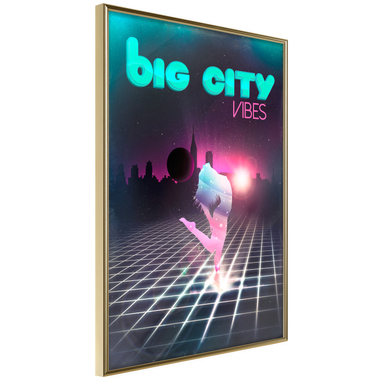 Poster Big City Vibes - blue and pink captions in fantasy motif 123640 additionalImage 12