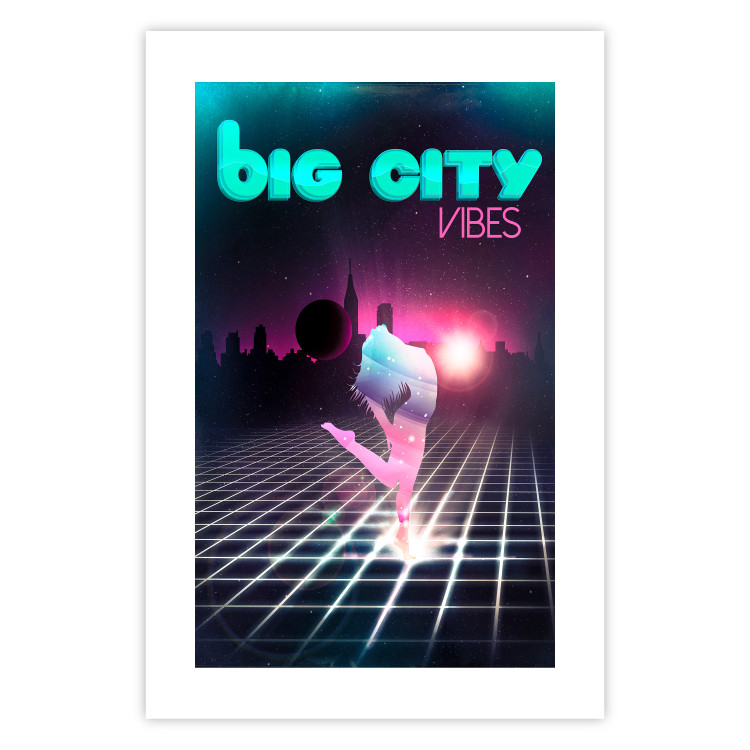 Poster Big City Vibes - blue and pink captions in fantasy motif 123640 additionalImage 25