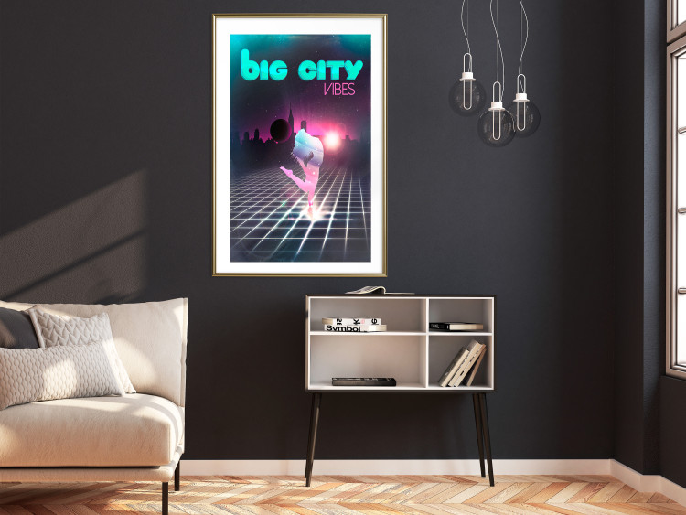 Poster Big City Vibes - blue and pink captions in fantasy motif 123640 additionalImage 15