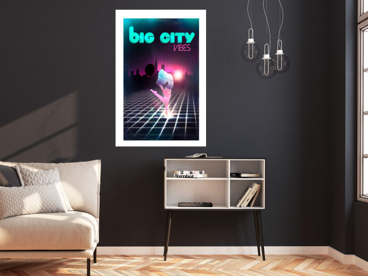 Poster Big City Vibes - blue and pink captions in fantasy motif 123640 additionalImage 4