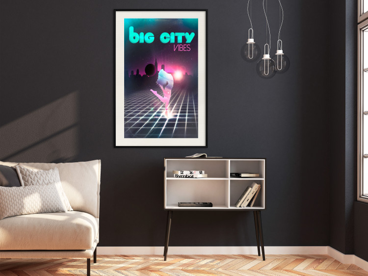 Poster Big City Vibes - blue and pink captions in fantasy motif 123640 additionalImage 22