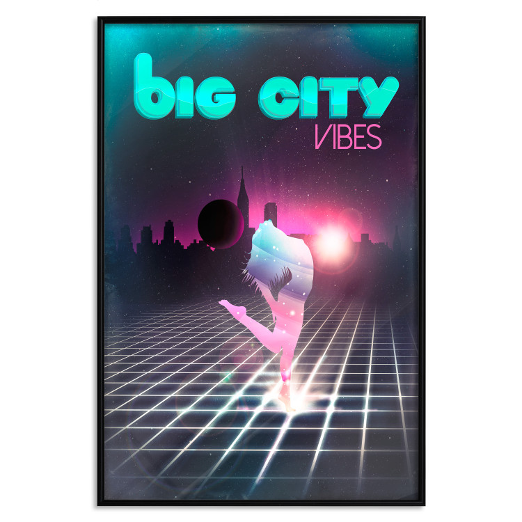 Poster Big City Vibes - blue and pink captions in fantasy motif 123640 additionalImage 24