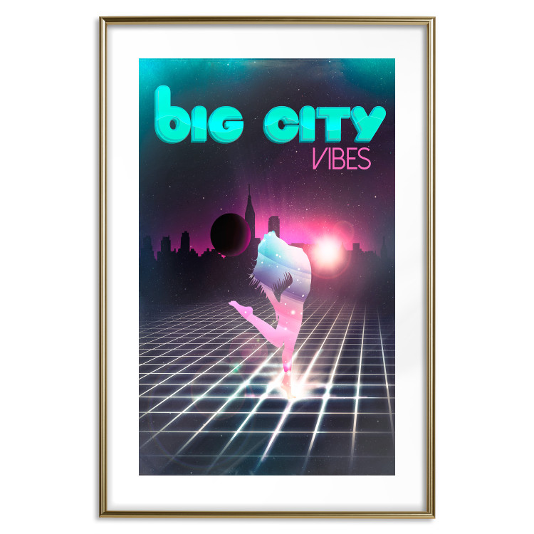 Poster Big City Vibes - blue and pink captions in fantasy motif 123640 additionalImage 16