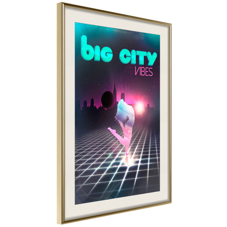 Poster Big City Vibes - blue and pink captions in fantasy motif 123640 additionalImage 2