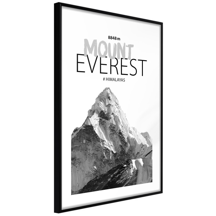 Wall Poster Mount Everest - black and white mountain landscape with English captions 123740 additionalImage 11