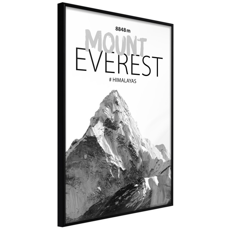 Wall Poster Mount Everest - black and white mountain landscape with English captions 123740 additionalImage 10