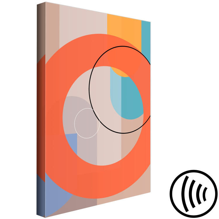 Canvas Art Print Circles and semicircles - multicoloured figures on beige background 126640 additionalImage 6