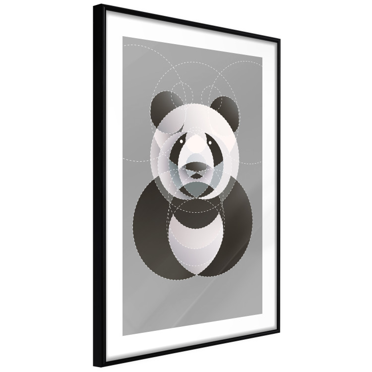 Poster Panda in Circles - abstract black panda made of geometric figures 126940 additionalImage 12