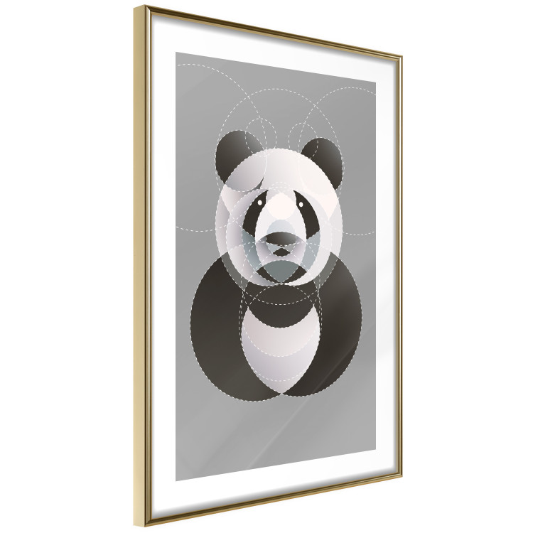 Poster Panda in Circles - abstract black panda made of geometric figures 126940 additionalImage 9