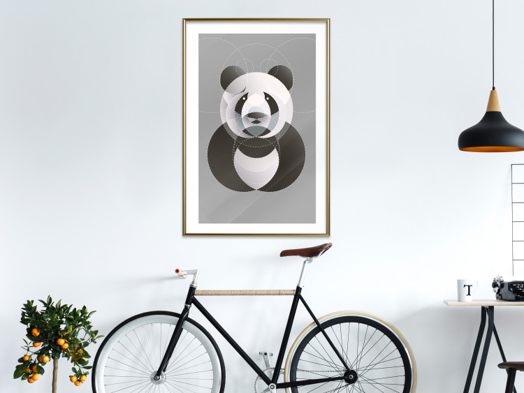 Poster Panda in Circles - abstract black panda made of geometric figures 126940 additionalImage 13