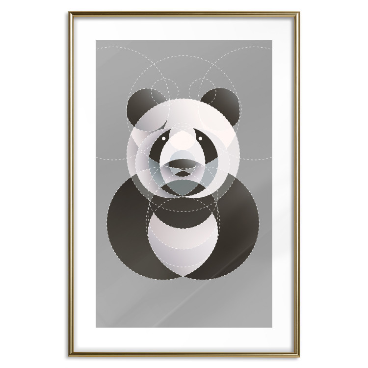 Poster Panda in Circles - abstract black panda made of geometric figures 126940 additionalImage 14