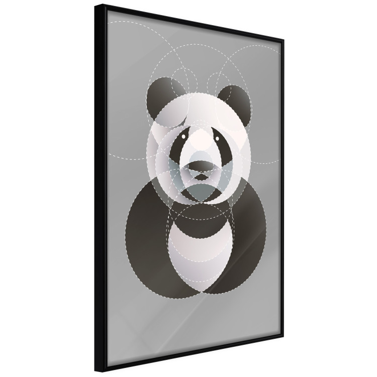 Poster Panda in Circles - abstract black panda made of geometric figures 126940 additionalImage 10
