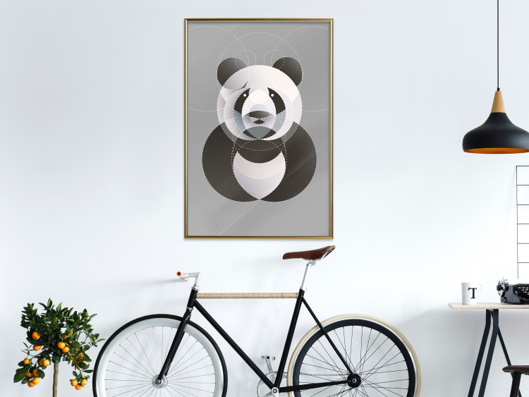 Poster Panda in Circles - abstract black panda made of geometric figures 126940 additionalImage 8