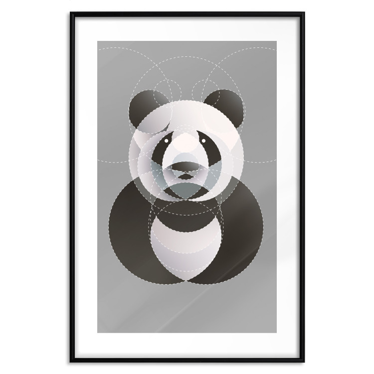 Poster Panda in Circles - abstract black panda made of geometric figures 126940 additionalImage 15