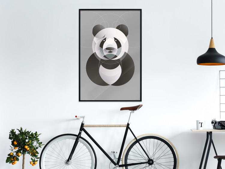 Poster Panda in Circles - abstract black panda made of geometric figures 126940 additionalImage 7