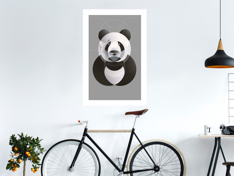 Poster Panda in Circles - abstract black panda made of geometric figures 126940 additionalImage 6