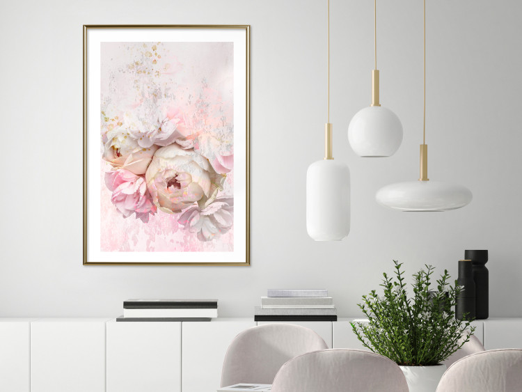 Wall Poster Melancholic Rose - bouquet of spring flowers in light pink composition 127840 additionalImage 13