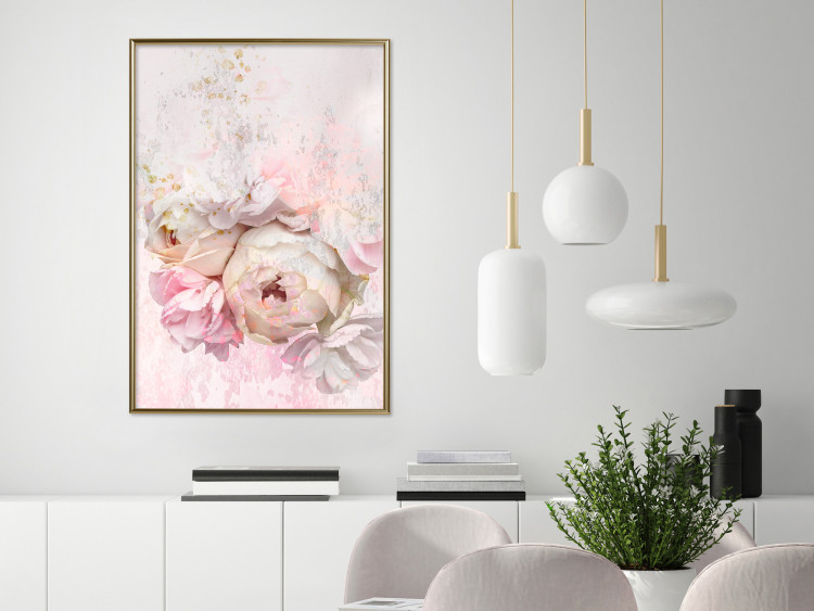 Wall Poster Melancholic Rose - bouquet of spring flowers in light pink composition 127840 additionalImage 5