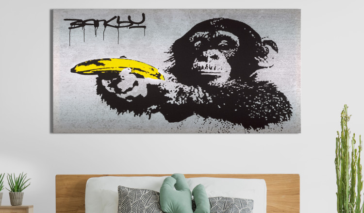 Large canvas print Monkey with Banana Gun by Banksy II [Large Format] 128540 additionalImage 6