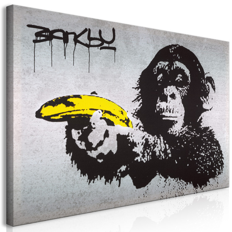 Large canvas print Monkey with Banana Gun by Banksy II [Large Format] 128540 additionalImage 3