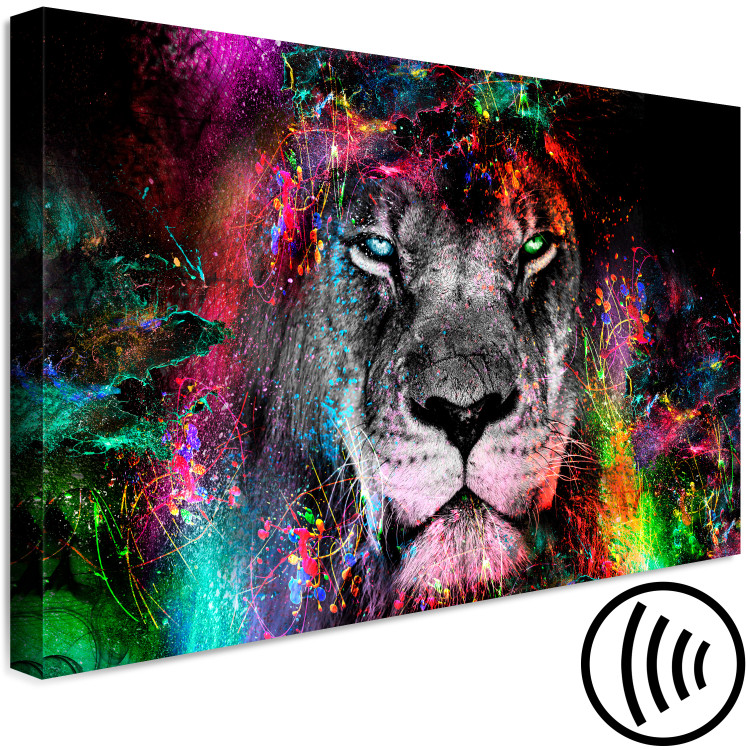 Canvas Sun of Africa (1-part) wide - abstract colorful lion motif 129540 additionalImage 6
