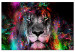 Canvas Sun of Africa (1-part) wide - abstract colorful lion motif 129540