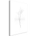 Canvas Art Print Tree twig - a minimalist composition with a black twig of trees without leaves on a white background 129740 additionalThumb 2