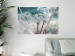 Poster Autumn Hoarfrost - winter landscape of frosted plants on a light background 129840 additionalThumb 2