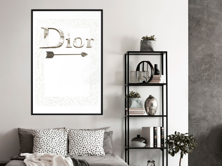 Wall Poster Silver Dior - English text with a slight floral motif 130340 additionalImage 6