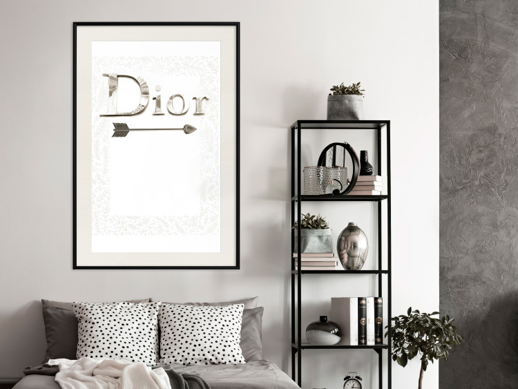 Wall Poster Silver Dior - English text with a slight floral motif 130340 additionalImage 21