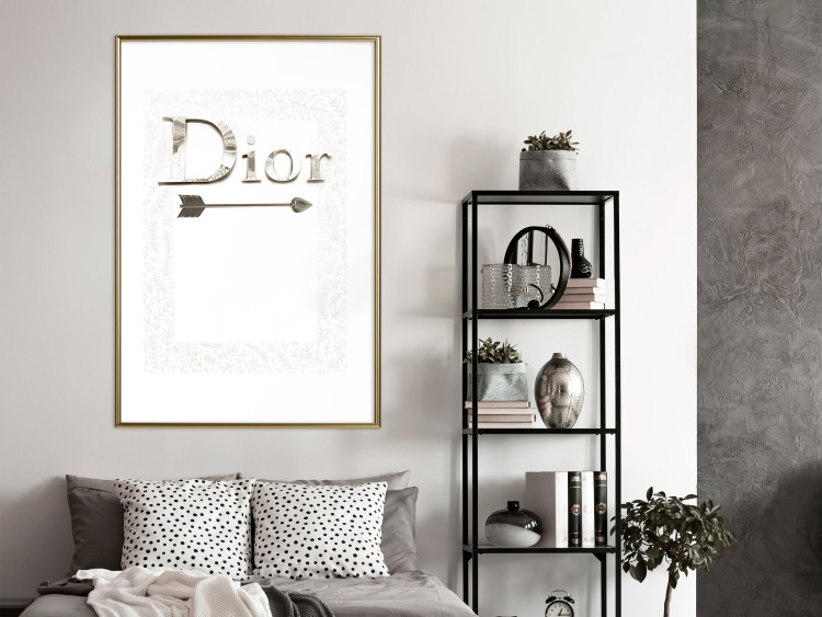 Wall Poster Silver Dior - English text with a slight floral motif 130340 additionalImage 13
