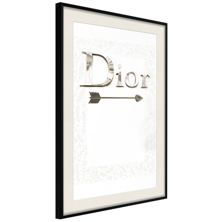 Wall Poster Silver Dior - English text with a slight floral motif 130340 additionalImage 2