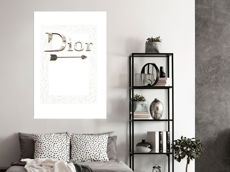 Wall Poster Silver Dior - English text with a slight floral motif 130340 additionalImage 5