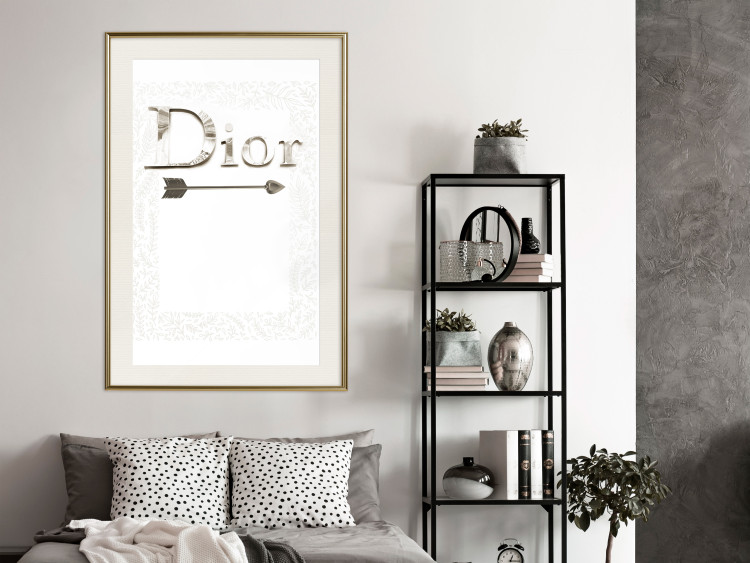 Wall Poster Silver Dior - English text with a slight floral motif 130340 additionalImage 22