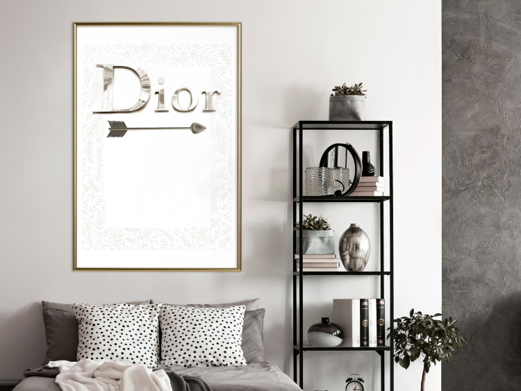 Wall Poster Silver Dior - English text with a slight floral motif 130340 additionalImage 5