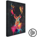 Canvas Striking Stag (1-piece) Vertical - colorful abstract deer 130440 additionalThumb 6