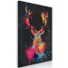 Canvas Striking Stag (1-piece) Vertical - colorful abstract deer 130440 additionalThumb 2